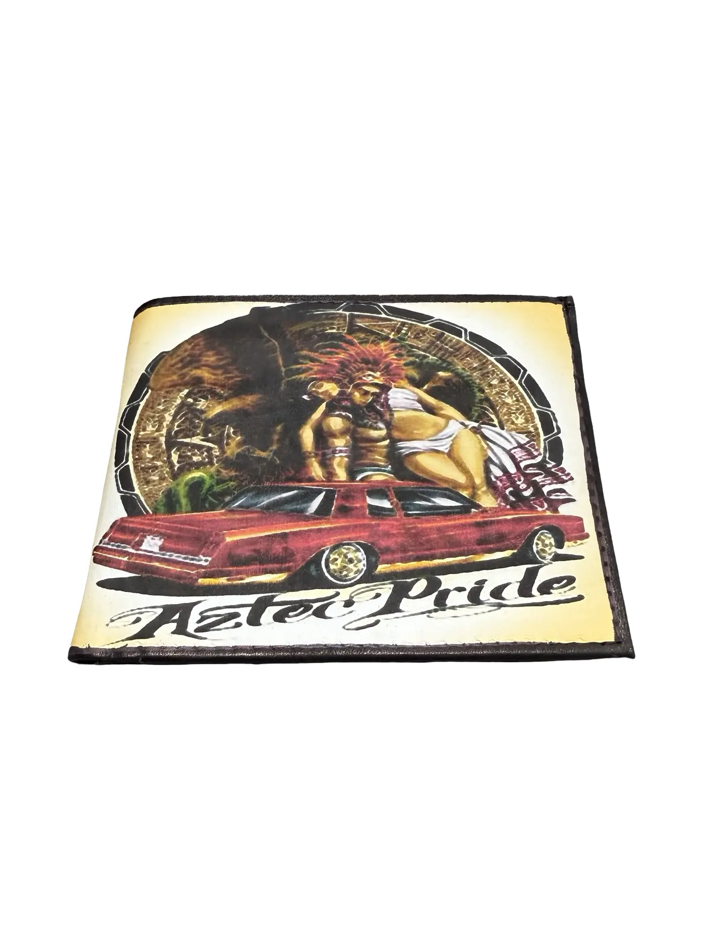 Billetera con Calendario Azteca de Piel Men’s Leather wallet with Aztec Lowrider