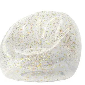 Clear Inflatable Birthday Event Glitter Chair – for Glamorous Durable Comfort,  Bring the Birthday, Bach Party and Special Event Glam Lounge Fun