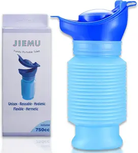 Pee Bottles for Men, Collapsible Urine Bottle 750ML, Portable Urinal for Women, Emergency Urinal Spill Proof Pocket Toilet for Car, Travel Urinals Potty for Camping, Traffic Jam, Road Trips, Hiking