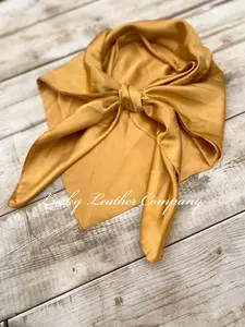 Gold Wild Rag, 35"x 35", Western Wild Rag, Boho, Cowboy Scarf