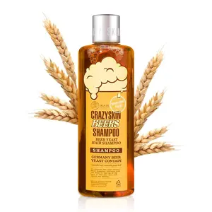CRAZY SKIN Beer Yeast + Biotin Volumizing Liquid Shampoo, 10.58oz Lightweight Cleanser for Flat Normal Hair - Cleansing, Root Lift, Fuller Volume, Glossy Look, Fresh Scalp Feel with Menthol, Salicylic Acid, Keratin for Adults