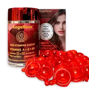 AngeRose（Signature Scent ）Keratin Styling & Moisturizing Serum Capsules – Enriched with Honey Extract, Jojoba & Argan Oil, and Vitamins A, E & B5. Leave-in Anti-Frizz Hair Serum for Smooth, Hydrated Hair. Organic Haircare Hydrating