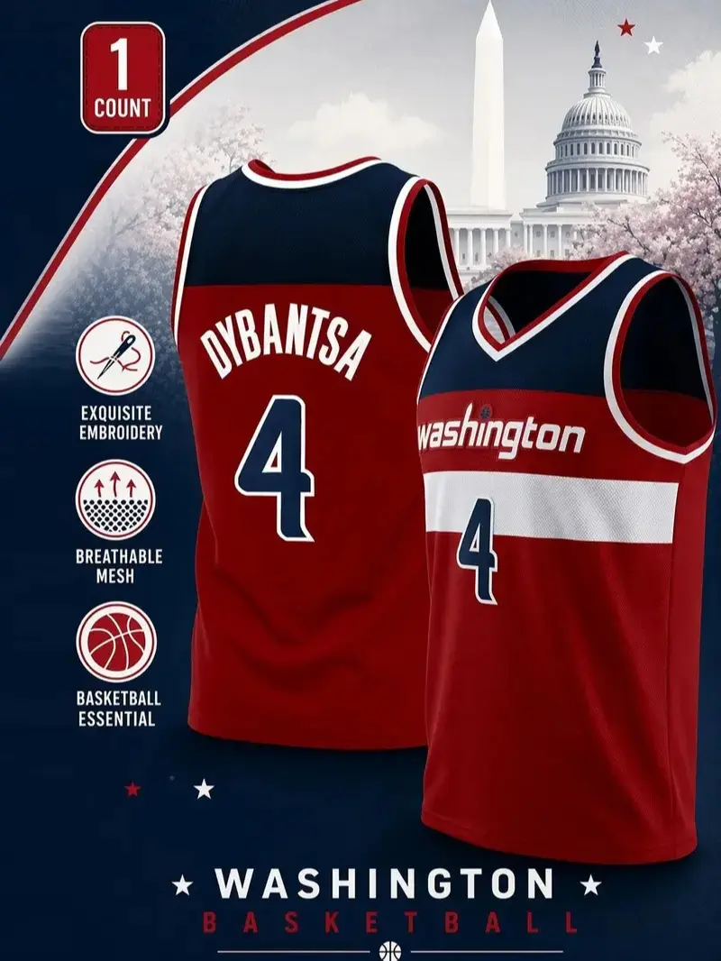 Men's Washington #4 Retro Basketball Jersey Jersey, Basketball Jersey, Mesh Athletic Tank Top, Unisex Sports Jersey