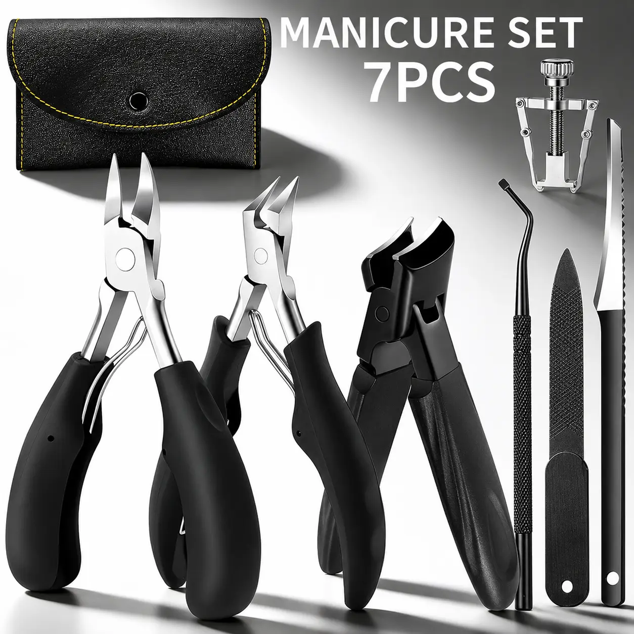 7PCS Podiatrist-Grade Ingrown Toenail Kit - Professional Pedicure Tool Set with Heavy-Duty Thick Nail Trimmers, Corrector, and Storage Case clipper nail clipper Nail File Manicure
