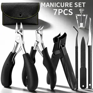7PCS Podiatrist-Grade Ingrown Toenail Kit - Professional Pedicure Tool Set with Heavy-Duty Thick Nail Trimmers, Corrector, and Storage Case clipper
