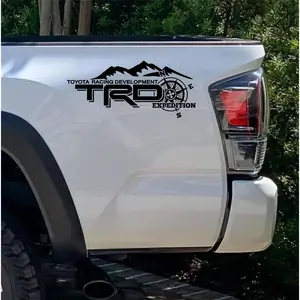 TRD Off Road Decal, Toyota Tacoma Tundra Ford Runner Truck bedside decal set of 2 Compass Expedition Mountain vinyl decal