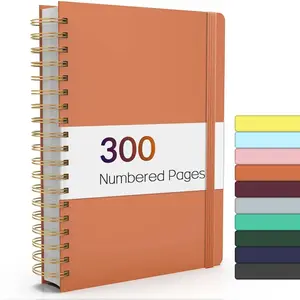 Lined Spiral Journal Notebook with 300 Numbered Pages, B5 College Ruled Thick Journals for Writing with 100GSM Paper, Hardcover Notebooks with Contents for Work, School, Women, Men,