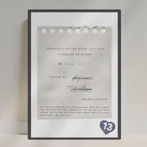 Johnny and Shannon Binding 13 Friends Poster: Boys of Tommen Series Minimal | Booktok Lover Romance Gift | Chloe Walsh | Johnny