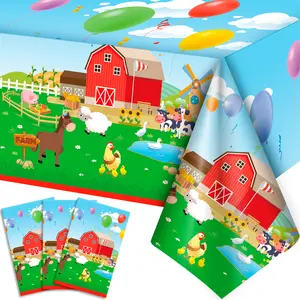 Farm Animals Party Tablecloth, 3 pcs Farm Tablecloth Sets, Farm Animal Party Table Cover, Barnyard Animals Party Table Cloth, Farm Animal Table Cloth,Perfect for Farm Party or Farm Birthday Decorations