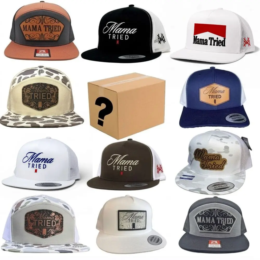 [BEST 2026] One Hat Box Sent, Embroidered Mama Tried Hat, Leather Patch, Hunting Hat, Outdoor Cap Gift Box for Men & Women
