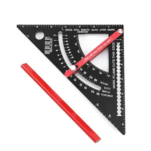 Carpenter's Square, 7-inch Woodworking Tool Frame Square, Carpenter's Tool with Pencil Combination Square, Adjustable Angle Triangle Ruler, Measuring Ruler, Woodworking Square Protractor