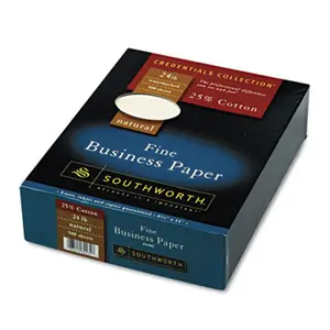 212 MAIN Southworth Credentials Fine Business Paper - Cotton Fiber, Watermarked, Natural Look, 24lb Letter Size, Inkjet/Laser Compatible, 500 Sheets per Box