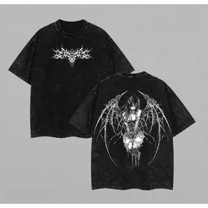 Valentine Shirts Gothic Y2K Anime Angel Vintage Cotton Hoodie Unisex Oversized Black Cotton Sweatshirt Trendy Y2K Streetwear Fashion Casual Daily Wear Comfortable Loose Fit Pullover Top Stylish Gym Casual Outfit For Adult Men Women Anime Faith Style Appar
