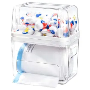 Trash Bag Dispenser & Dishwasher Pod Organizer, 3 in 1 Large Garbage Bag Dispenser, Trash Bag Holder, Clear Garbage Bags Storage Box, Laundry Room Organizer, Under Sink Organizers