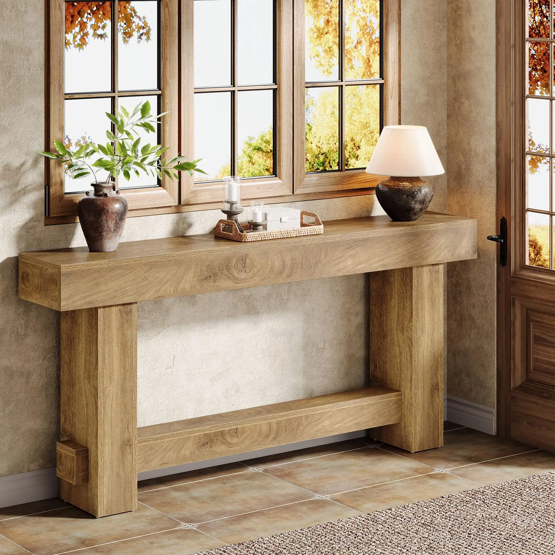 Tribesigns Extra Long Console Table: 70.9'' Farmhouse Sofa Table with Thick Legs for Living Room & Hallway