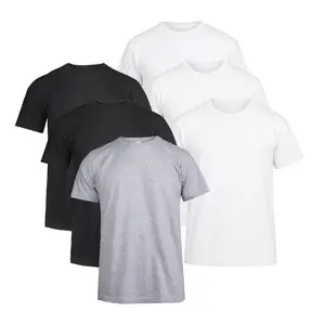 6 Pack Men's T-Shirts 100% Cotton Short Sleeve Crew Neck S-XL Daily Classic Fit Tee Workout Breathable Casual Menswear Tops Underwear Solid Basic