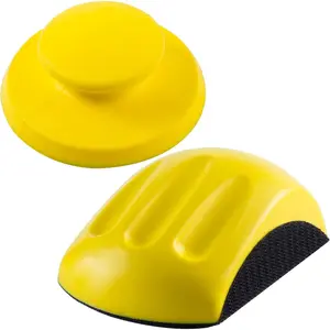 Hook and Loop Hand Sanding Block 5 Inch  and Round Sanding Holder 2 count Hand Sanding Pad for Woodworking Hook Backing Sandpaper Holder for Furniture