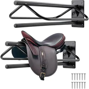 VEVOR Folding Saddle Rack, Freestanding Horse Saddle Stand, Portable Horse Blanket Holder, Heavy Duty Steel Saddle Rack for English Western Saddles, Tack Storage, 28x 19x 37.5 in, BlackVEVOR Super Brand Day