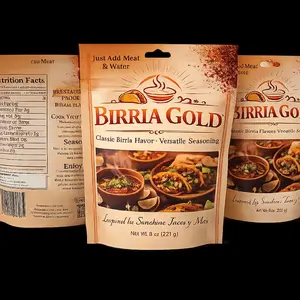 Birria Gold Seasoning – Authentic Birria Spice Blend (8oz Net Weight, 10oz Total Pouch)