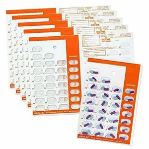 Healthcare 31-Day Monthly Medication Blister Cards, Cold Seal, 6-Pack (Orange)