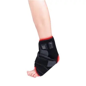 Plug-in Red Light Therapy Ankle Wrap 660 nm/850 nm Near Infrared Light Wearable Pad with Pulse Mode and 20-Minute Timer for Post-Workout Recovery