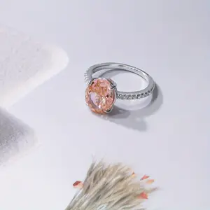 FASIFAN 3.0 Carat Moissanite/ Zirconia Women'S Engagement Ring, S925 Silver Oval Cut Pave Engagement Ring, Christmas and Valentine'S Day Jewelry Gift