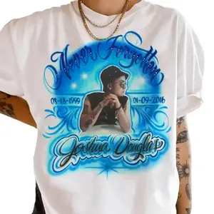 Personalized In Loving Memory Shirt, Never Forgotten Photo Shirt, Custom Photo Memorial Shirt With Air Brushed Effect, Insert Photo Name Date Shirt, Rapper Shirt, Hoodie, Graphic, Shirt For Fans