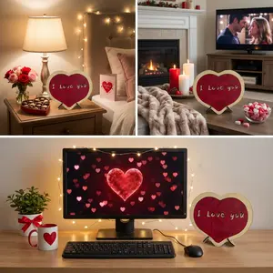 Valentine's Day Puzzle Set, Heart-shaped Puzzle, Wooden Heart Shaped Jigsaw Puzzle DIY, Desktop Ornament, "I Love You" Puzzle, Valentine's Day Gift, Love Quotes, Anniversary Gift