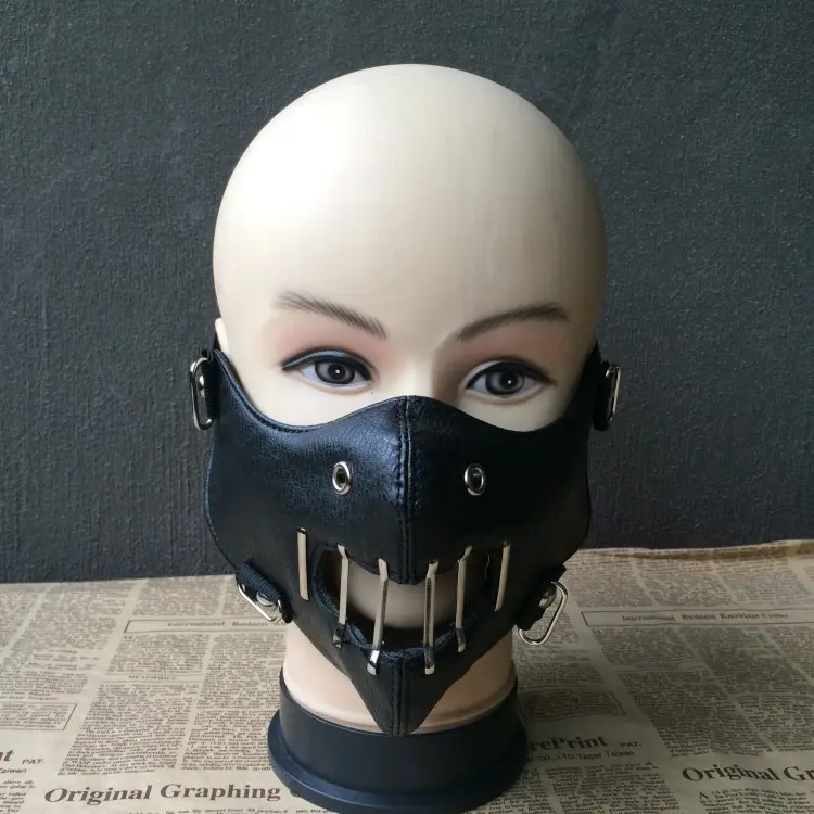 Halloween Cosplay Unique Steampunk Gothic Black Stylish Women's Mask Punk Dark Gear Face Cover