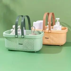 Plastic Portable Bath Basket with Handle, Shower Caddy Storage Organizer, Ideal for Dormitory Bathroom, Garden Cleaning Supplies, Home Organization