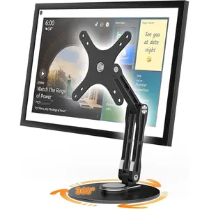 Swivel and Tilt Stand for Echo Show 15 (Gen 1, Gen 2), Portable  Stand, Adjustable Angle and Height with 360? Rotation Bases, Switching Between Landscape and Portrait Screens (Black)