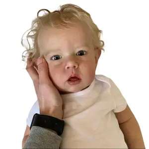 TopLink 70CM 28inch Realistic Reborn Baby Doll with 3D-painted Skin Handmade Vein Vessel Soft Vinyl Limbs Cloth Body for Girl Blonde Toddler Art Bebe