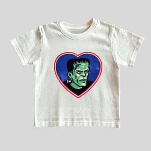 Vintage Frankenstein Monster Graphic Baby Tee, Retro Horror Tshirt, 90s Y2k Style Tee