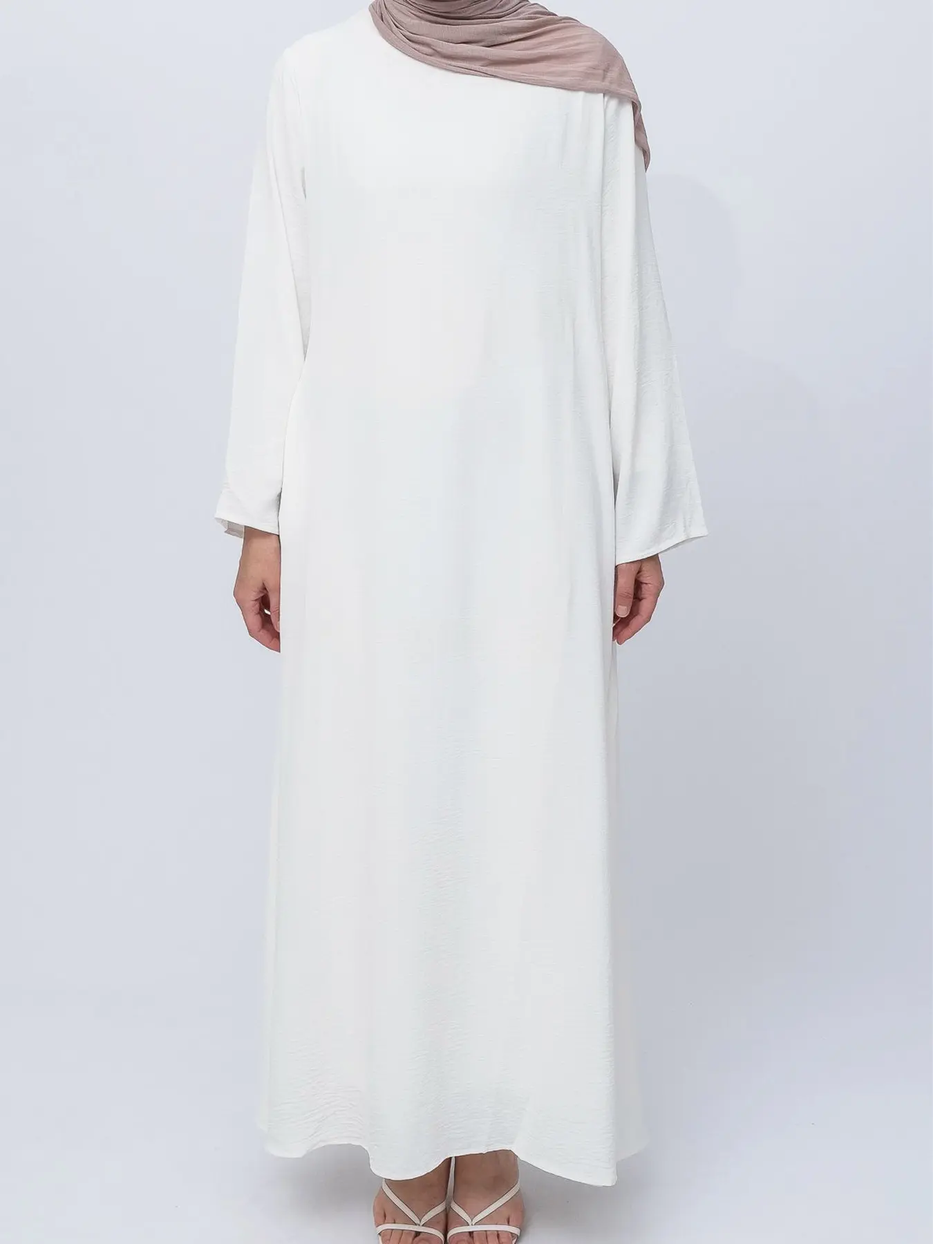 Arabian Dress Fashion Spring Summer Modest Muslim Clothing Pure Color Long Sleeve Round Neck Loose Casual Dress Tunic Dress, Luxurious Elegant Style Long Sleeve Dresses, Casual Kaftan Dress, Modest Islamic Clothing, Islamic Modesty Clothes