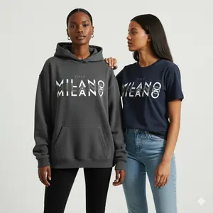 Women's Italy Milano Letter Print Graphic T-Shirt/Hoodie - Regular Fit | Soft & Breathable Fabric, Durable Print, Everyday Comfort, Machine Washable