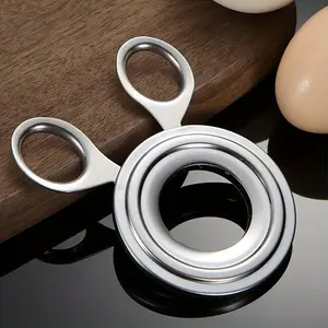 Stainless Steel Manual Egg Opener - Easy-to-Use Kitchen Gadget for Perfectly Cracked Eggs, Ideal for Home & Restaurant Use