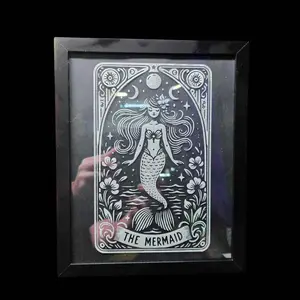 The Mermaid Tarot Card Etched Glass