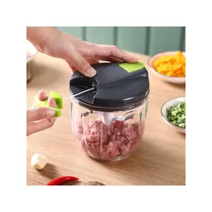 1pc Manual Food Processor Vegetable Chopper, Manual Food Chopper, Hand Pull String Vegetable Chopper, Portable Hand Pull String Garlic Mincer Onion Cutter For Veggies, Ginger, Fruits, Nuts, Herbs, Etc