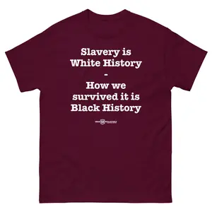 Slavery is White History - How we survived it is Black History - Unisex tee