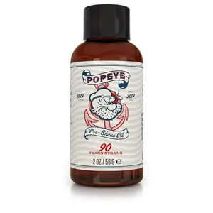 Popeye Shaving Co All-Natural Pre-Shave Oil for Men, Shaving Oil with Hydrating Protection Ideal for Sensitive Skin, Made in USA, Sandalwood Scent, 2oz