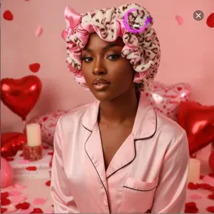 Luxury Light Pink Bonnet , Plush  Pink Bonnet, Adjustable Satined-Lined Bonnet, Teddy Bonnet