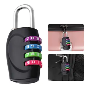 Security Multifunctional Hardware Accessories Window Door Color Padlock 4-digit Number Password Lock Combination Padlock