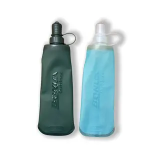 250ml Collapsible Water Bottle, 2 Counts Lightweight Portable Squeeze Bottle with Silicone Bite Valve for Cycling, Hiking, Marathon, Sport Water Bottle, Gym Bottle