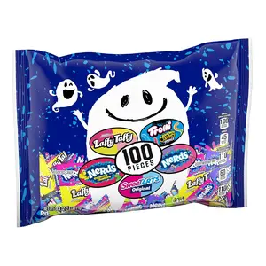 Ghost Goodies Halloween Candy Mixed Bag, SweeTARTS, Nerds, Trolli, Laffy Taffy, 100 count Bonbon Snack Candies Sour