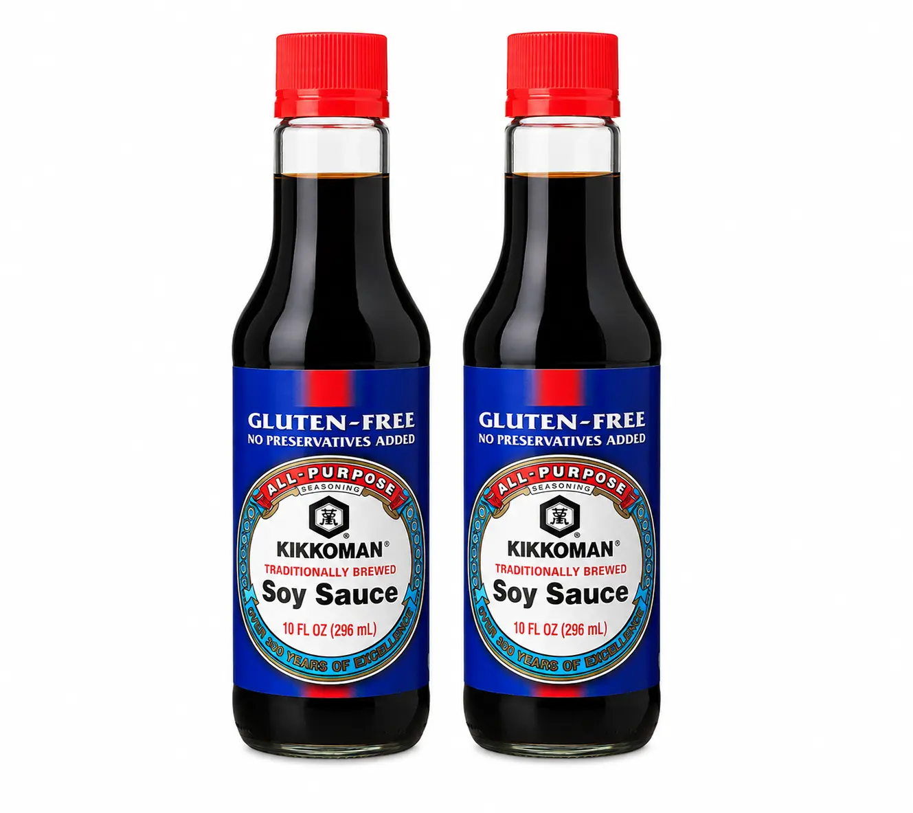Kikkoman Gluten Free Soy Sauce 10 Oz Pack of 2 | Traditionally Brewed Wheat Free Soy Sauce | Rich Umami Flavor for Marinades Stir Fry Sushi & Dipping