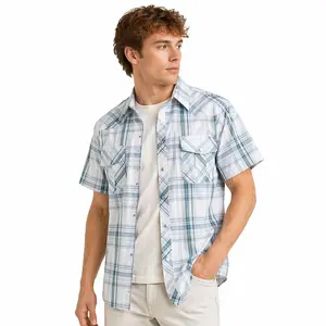 COEVALS CLUB Men's Western Short-Sleeve Casual Shirt, Summer BBQ Ready, Stylish Chill Menswear Top