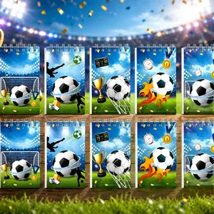10-Pack Soccer Theme Pocket Notebooks, Portable Mini Writing Boards, Ideal for Kids Party Gifts, Fun and Practical Stationery