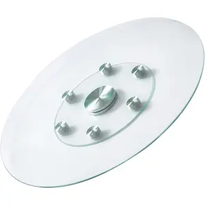 VEVOR 30 in Glass Lazy Susan Turntable, Tempered Glass Dining Table Centerpiece with 6 Rotating Wheels, 360 °   Smooth and Silent Spin Tabletop Rotating Tray, for Family Gatherings, Banquets & Weddings