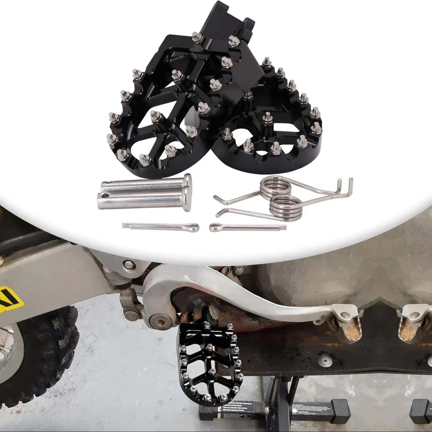 Motorcycle Foot Pegs, CNC Footpegs Foot Pedals Rests, Dirt Pit Bike Foot Pegs, Motorcycle Accessories for CRF 110 CRF110F 2013-2024 CRF125F 2014-2024, Motor Parts Accessories