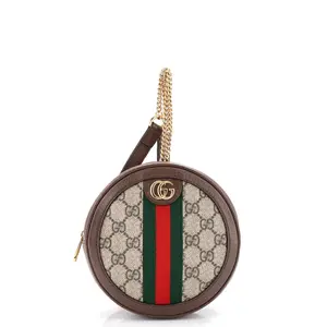 Pre-owned GUCCI Canvas Coated Backpacks Ophidia Round Backpack GG Coated Canvas Mini by Rebag